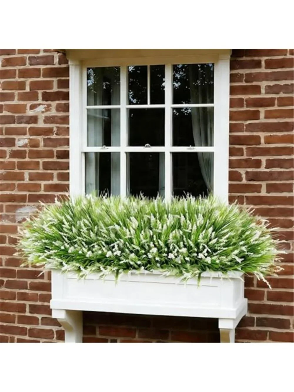 Artificial Monkey Grass White Faux Outdoor Plants 20 Pack UV Resistant 16.5 Inch